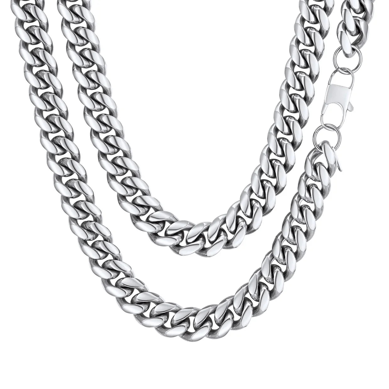 Elevate Your Style with Our Men's 10MM 18-Inch Stainless Steel Cuban Link Chain Necklace - The Perfect Hip Hop Accessory