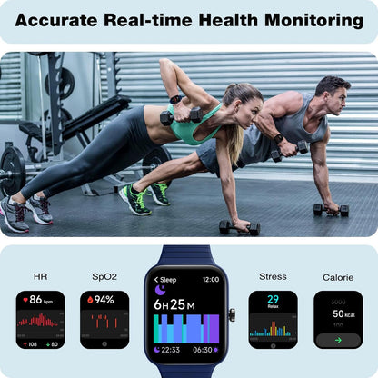 Smart Watch for Men Women,1.8” Touchscreen, Bluetooth Call, Alexa Built-In,24/7 Heart Rate Spo2 Monitor, Step Counting, Sleep Tracking,Ip68 Waterproof Fitness Tracker Watch for Android Iphone