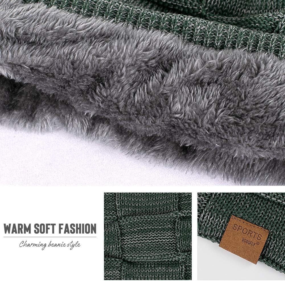 Slouchy Beanie for Men Winter Hats for Guys Cool Beanies Mens Lined Knit Warm Thick Skully Stocking Binie Hat Pairs