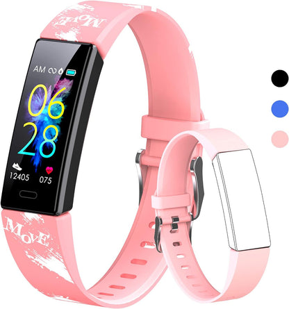 Exciting Kids Fitness Tracker Smartwatch - IP68 Waterproof with 11 Sport Modes, Heart Rate Monitoring, and Activity Tracking for Ages 6-16