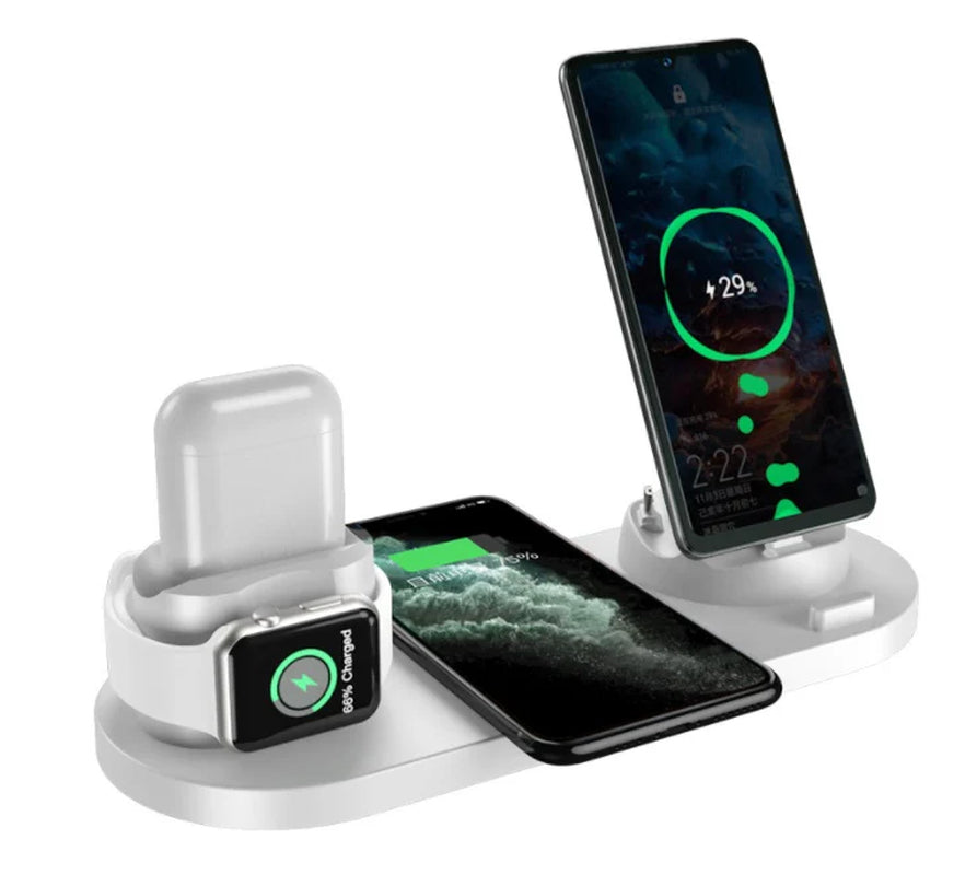 6-in-1 Wireless Charging Dock Station for iPhone and Apple Watch - High-Speed Charging Pad