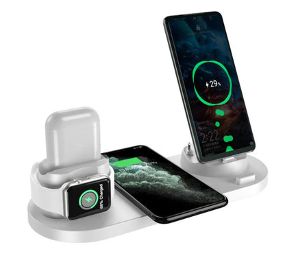 6-in-1 Wireless Charging Dock Station for iPhone and Apple Watch - High-Speed Charging Pad