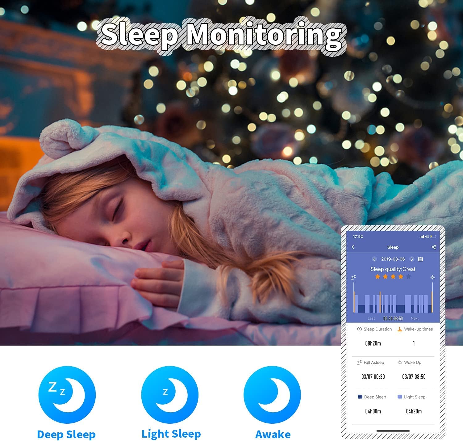 Exciting Kids Fitness Tracker Smartwatch - IP68 Waterproof with 11 Sport Modes, Heart Rate Monitoring, and Activity Tracking for Ages 6-16