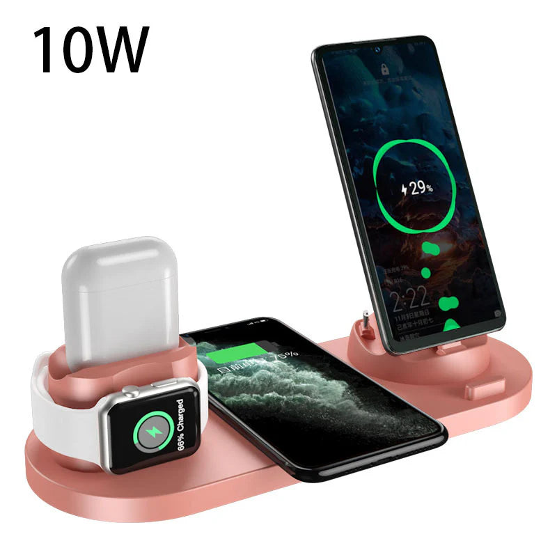 6-in-1 Wireless Charging Dock Station for iPhone and Apple Watch - High-Speed Charging Pad