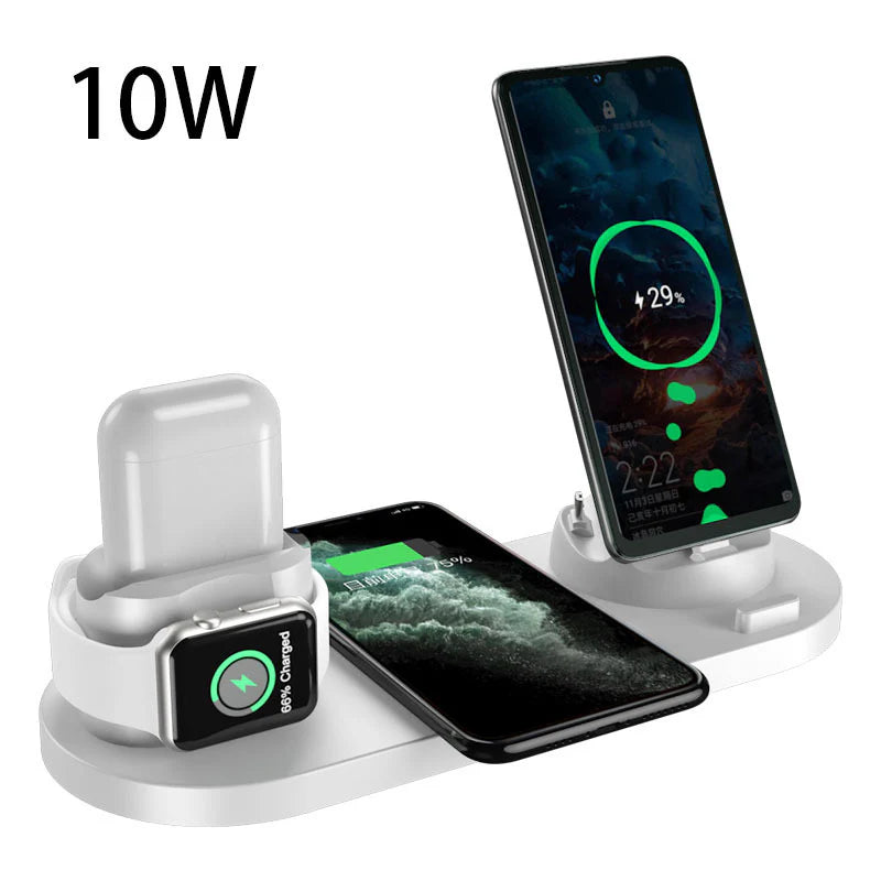 6-in-1 Wireless Charging Dock Station for iPhone and Apple Watch - High-Speed Charging Pad